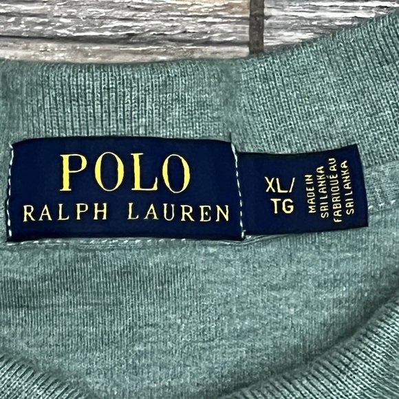 Polo Ralph Lauren L/S Shirt Men's Size XL Heathered Green White Pony Smooth - Picture 6 of 10